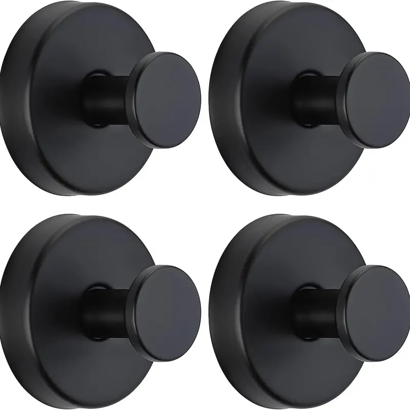 2026 New No-Drill Suction Cup Hooks for Bathroom (Matte Black, 2/4 Pack) - 11lb Capacity, Fits Glass/Mirror, Tile & Smooth Non-Porous Surfaces, Dorm Essentials, Home Organizer, Bathroom Decor