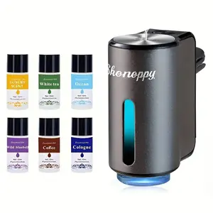 Smart Car Air Freshener with Three Adjustable Concentration Scent Levels, Portable Waterless Car Diffuser Air Freshener Car Aromatherapy Diffuser, 6*10ML Natural Perfume