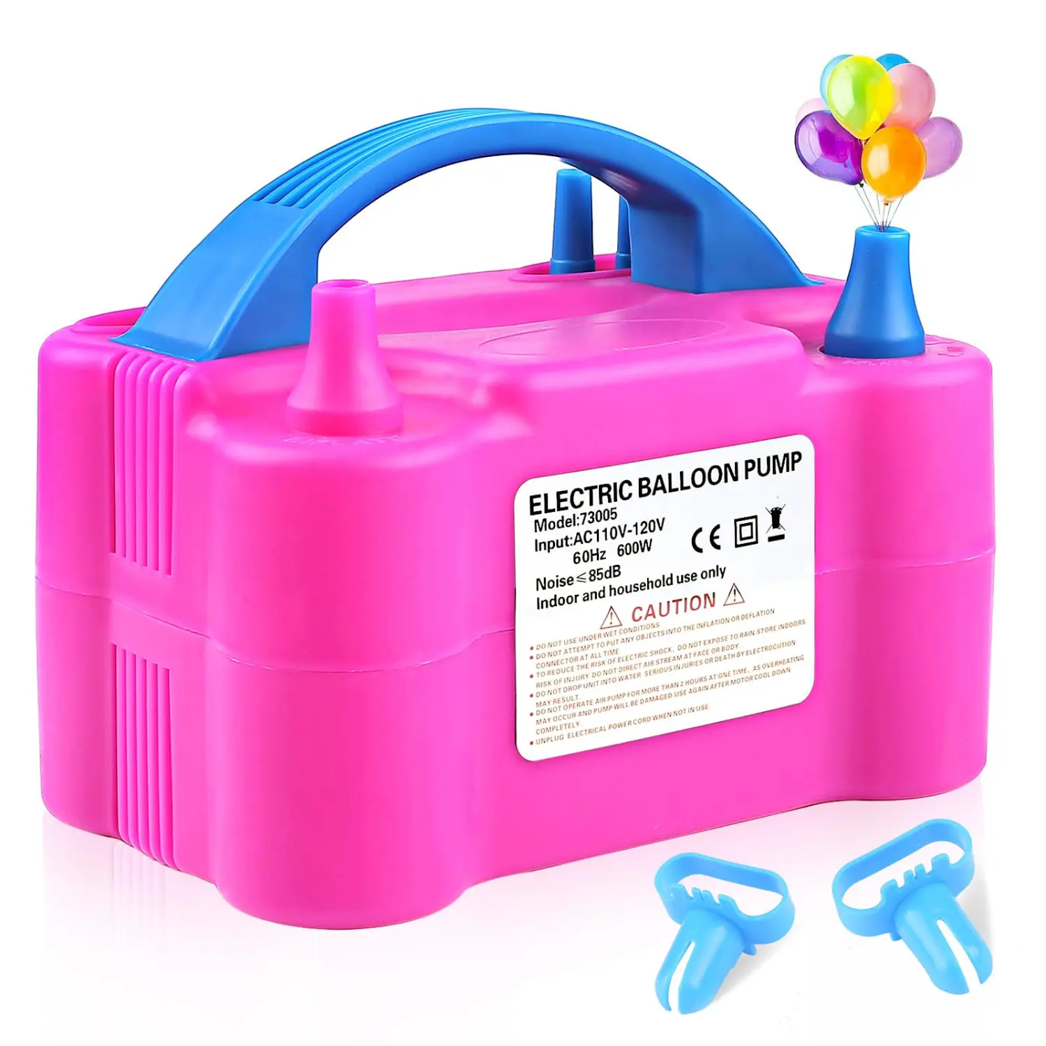 Electric Balloon Pump, 110V 600W Blower Inflator Dual Nozzle Air Inflator for Decoration, Party, Sport, Gifts Wedding, Balloon Party Supplies