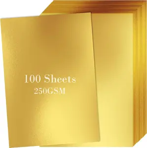 100 Sheets Metallic  Cardstock Paper Bulk,  Paper Foil Board 8.5"" x 11"", Mirror Finish Surface,  Glitter Paper 250gsm for Crafting Card Making Invitations Decorations