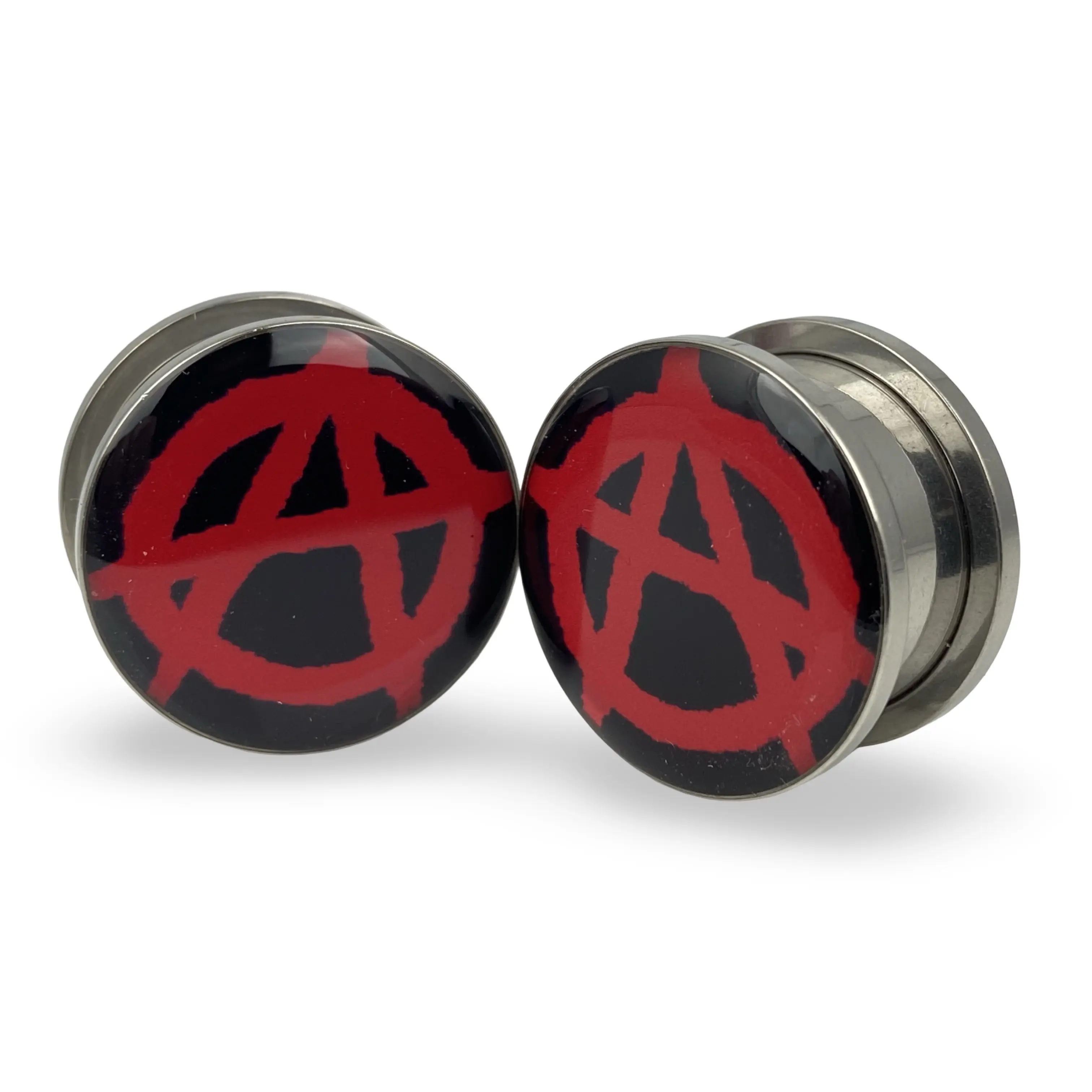 Anarchy Picture Plugs gauges pair body jewelry Anarchy Picture Plugs gauges pair body jewelry
