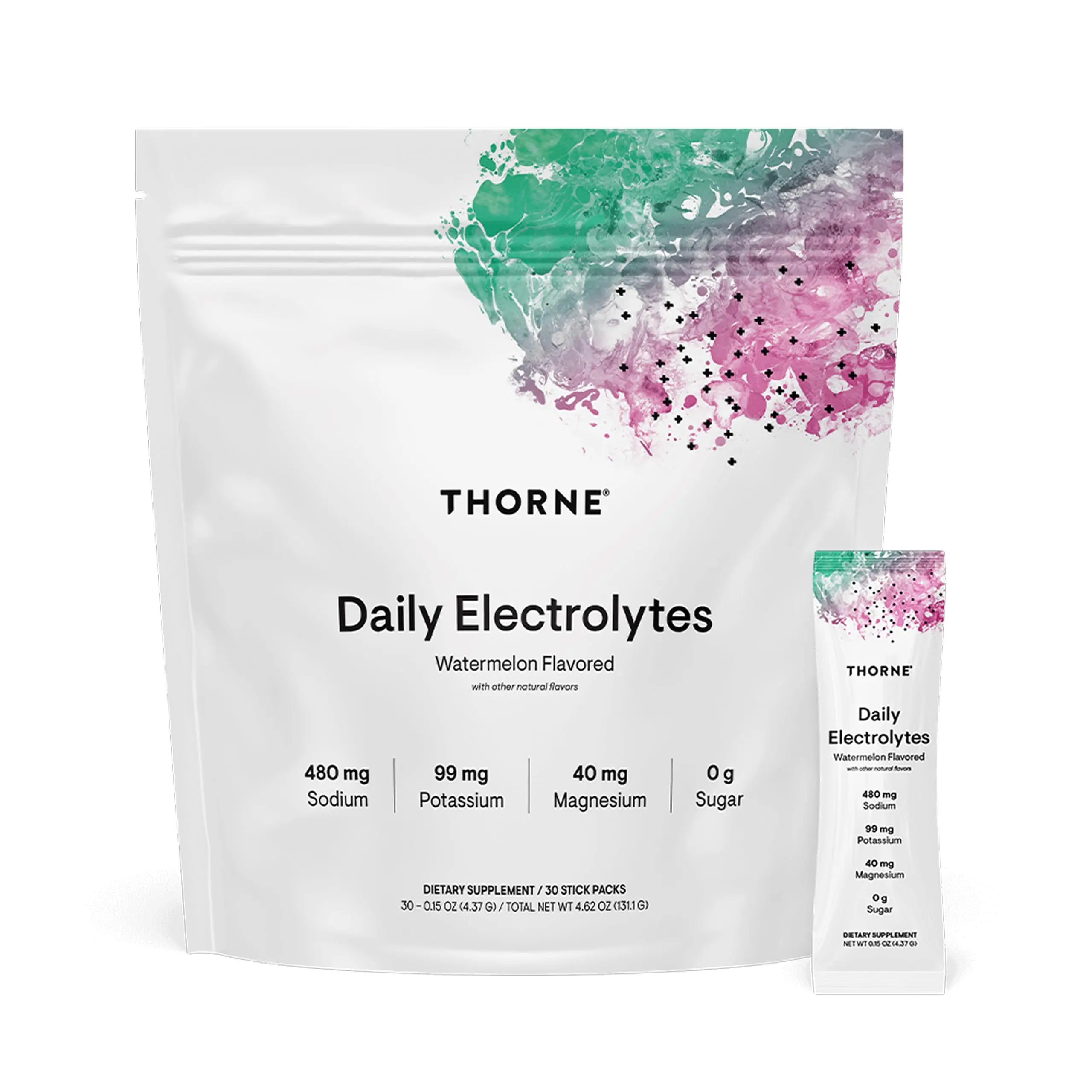 THORNE Daily Electrolytes, Electrolyte Powder Drink Mix, 30 Stick Packs | Zero Sugar & Low-Calorie Formula, Flavors Derived from Natural Sources, NSF Certified for Sport