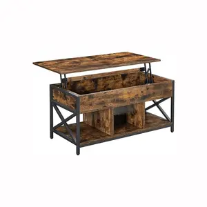 SONGMICS HOME VASAGLE Lift Top Coffee Table, Lift Coffee Table with Storage Shelf, Hidden Compartments and Lifting Top, for Living Room, Office