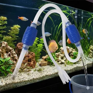 2-in-1 Aquarium Gravel Cleaner Siphon Kit with Adjustable Suction & Extended Hose, Portable Water Changer & Fish Waste Filter for Fish Tank Cleaning, Anti-Clog Design, Easy Maintenance
