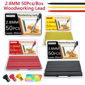 Woodworking Pencil Lead Set, 3 Counts/set Including 1 Box Replaceable Lead & 1 Count Pencil Sharpener & 1 Count Eraser, Deep Hole Marking Architectural Drawing Pen Accessories, Stationery Supplies, Office School Supplies