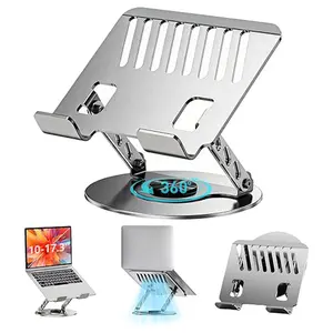 Laptop Stand for Desk - All-Metal Ergonomic Computer Stand & Laptop Riser, 360° Rotatable & Adjustable & Foldable, Laptop Holder for MacBook Pro/Air, Dell XPS, HP, Notebooks (10-17.3"), Gray