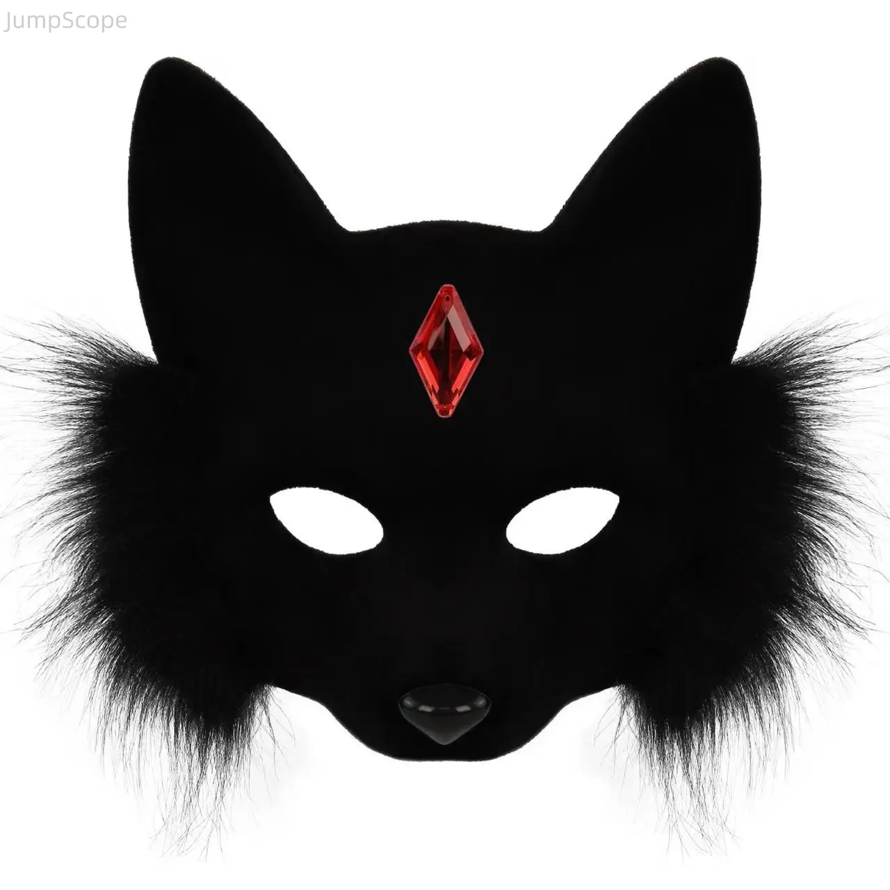 Spooky Comfortable Half Face Fox Mask - Stylish Lightweight Japanese Kitsune Accessory for Cosplay Parties, Party Face Masks Accessories, Costume Mask
