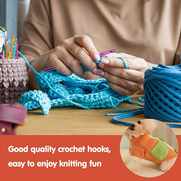 Harxvto 96Pcs Crochet Needles Set with Storage Case Ergonomic Knitting Hooks Stitch Marker DIY Hand Knitting Craft Art Tools for Beginners