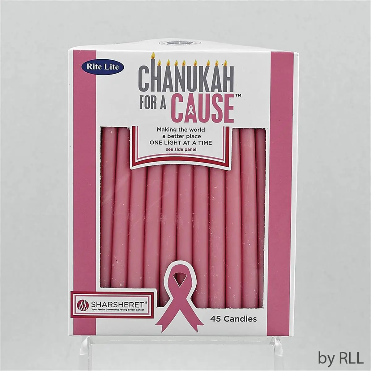 Rite Lite Wax Chanukah Candles - C-10-P, Pink, Cause Support, 4.4 lbs, 12-Pack, Home Decor Light for Every Stage, Pack Of 12