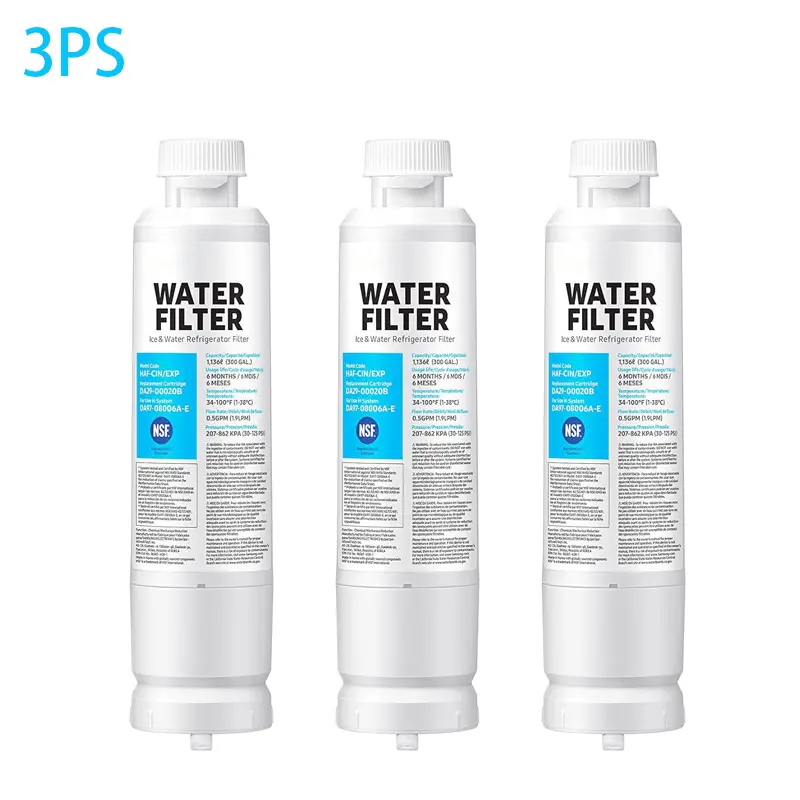3-Pack Refrigerator Water Filter Replacement for Samsung HAF-CIN-2P/EXP - Compatible with DA29-00020B, Fridge Compatibility with RF28 Series, RF23J9011SR - NSF 42 Certified, Long-Lasting, Easy Install, Carbon Block, Contaminant Reducer, Carbon Filter Refr