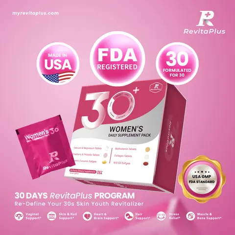 RevitaPlus Beautypack Women’s Daily Supplement |  Multivitamin, Calcium, Magnesium, Cranberry, Probiotics, Turmeric, Collagen, Krill Oil | Skin, Hair, Anti-aging & Stress Support  | 30-Day Wellness Pack Dietary Collagen