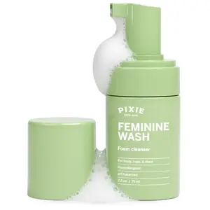 Pixie Feminine Wash - Healthy Foaming Cleaner - Natural Ingredients - More Foam Wash in Bottle Than Any Other Brand - PH Balanced & Plant Based, 75mL