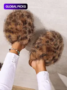 New Trendy Plush Fur Slippers, Fuzzy Warm Slippers, Valentine's Day Gift for Girls, Super Cute Fashion Warm Home Shoes, Anti-Slip Thick Sole Cotton Slippers