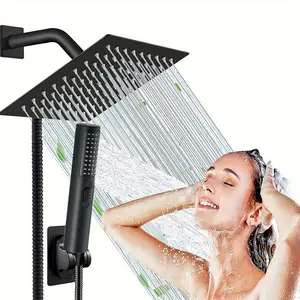 High-Pressure Stainless Steel Shower Set, Shower Kit, Pressure Showerhead, Includes Handheld Spray Gun, Handheld Shower Head, Triple Faucet, Long Hose, No-Drill Mount, Enhance Your Bathing Experience