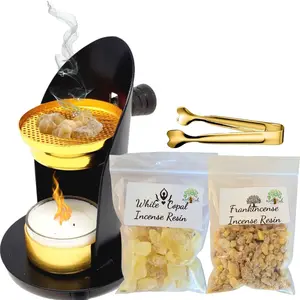 Resin Incense Burner Set – Adjustable, Incense Burner Holder, Copal & Frankincense, Charcoal or Tealight Resin Burner Kit