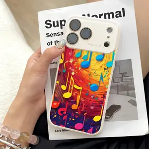 Colorful Musical Note Phone Case for iPhone 17 Pro Max 17Air 17 16E 16 15 14 13 12, Ultra Skin-Friendly TPU, All-Inclusive Glass Lens Protection, Aesthetic Creative Music Gift, Trendy Dopamine Ins Style Cover, Shockproof Slim Case, Lens Window Design