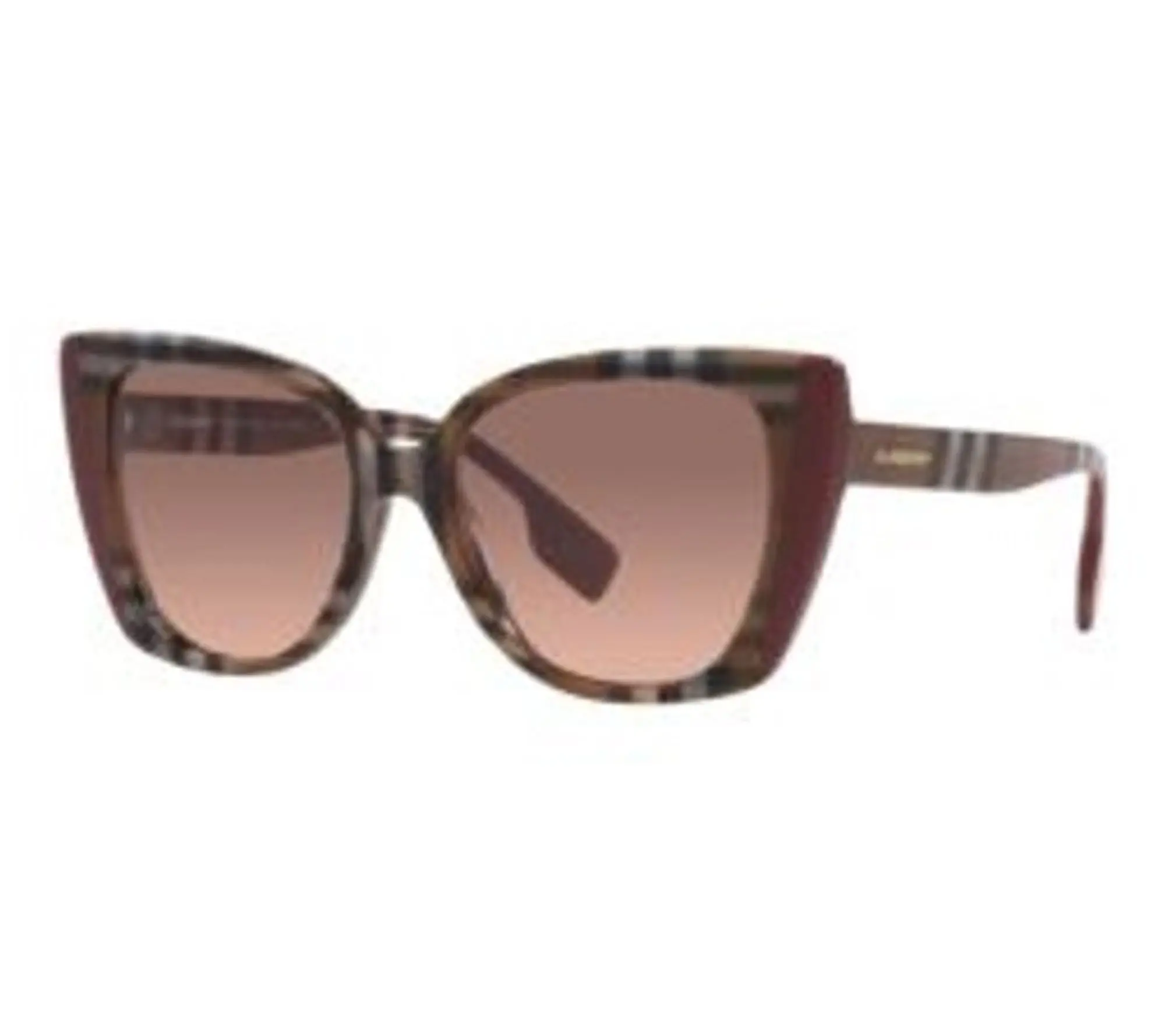 Burberry Meryl Sunglasses - Check Brown/Bordeaux