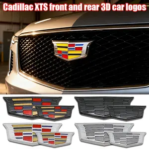 Cadillac Atsl Xtts Emblem, Original Car Logo Replacement, Front & Rear Adhesive Exterior Decoration, No Damage Installation