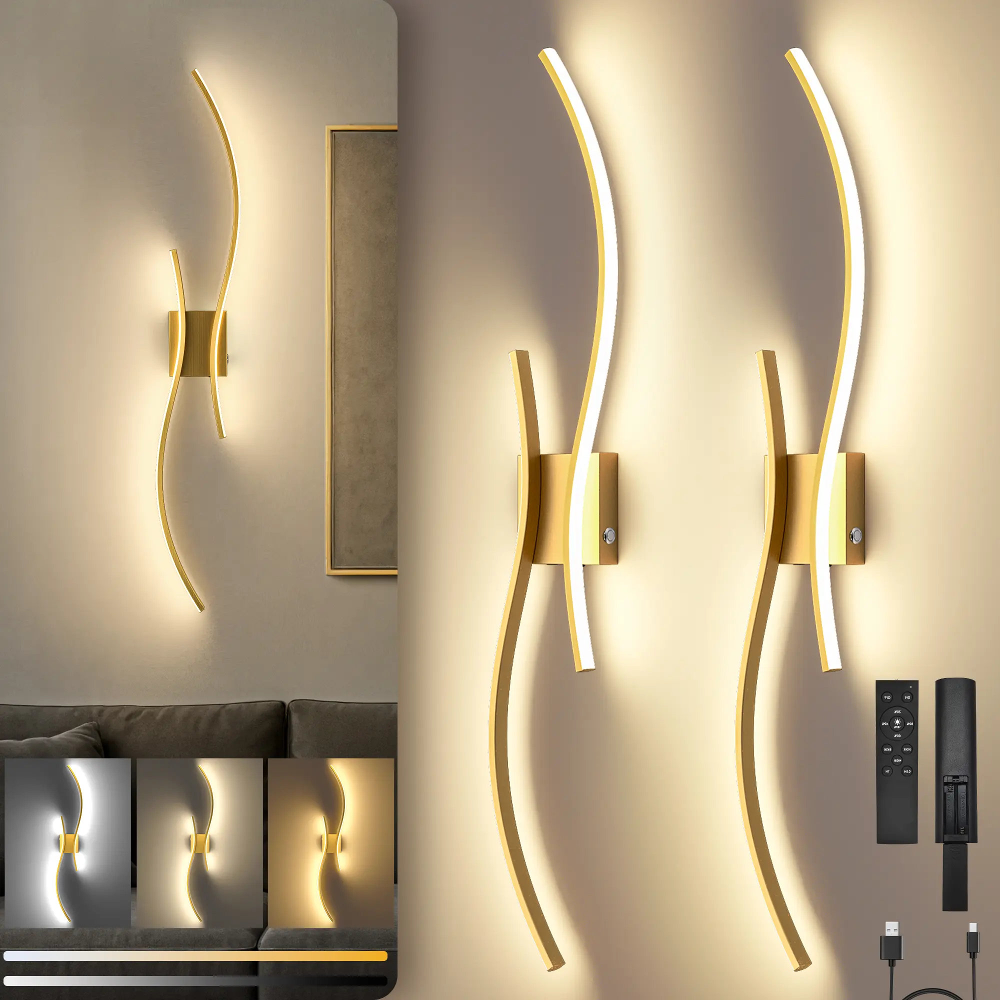 Gold S-Shape (39.4 inches)
