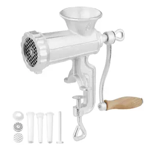 【Summervibes】VEVOR Manual Meat Grinder,  , Heavy Duty Cast Iron Hand Meat Grinder with Steel Table Clamp, Meat Mincer Sausage Maker with 1 Cutting Blade, 2 Cutting Plates, 3 Sausage Tubes for Beef Pepper Mushroom