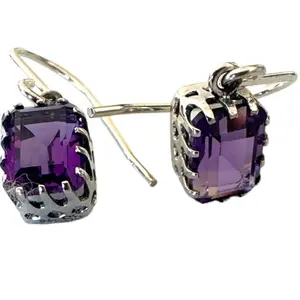 Amethyst Square Earrings for Women - Fashion Accessory