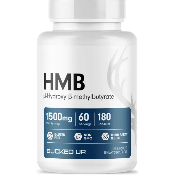 Bucked Up HMB (Beta-Hydroxy Beta-Methylbutyrate) 1500mg Per Serving, Essentials (60 Servings, 180 Capsules)
