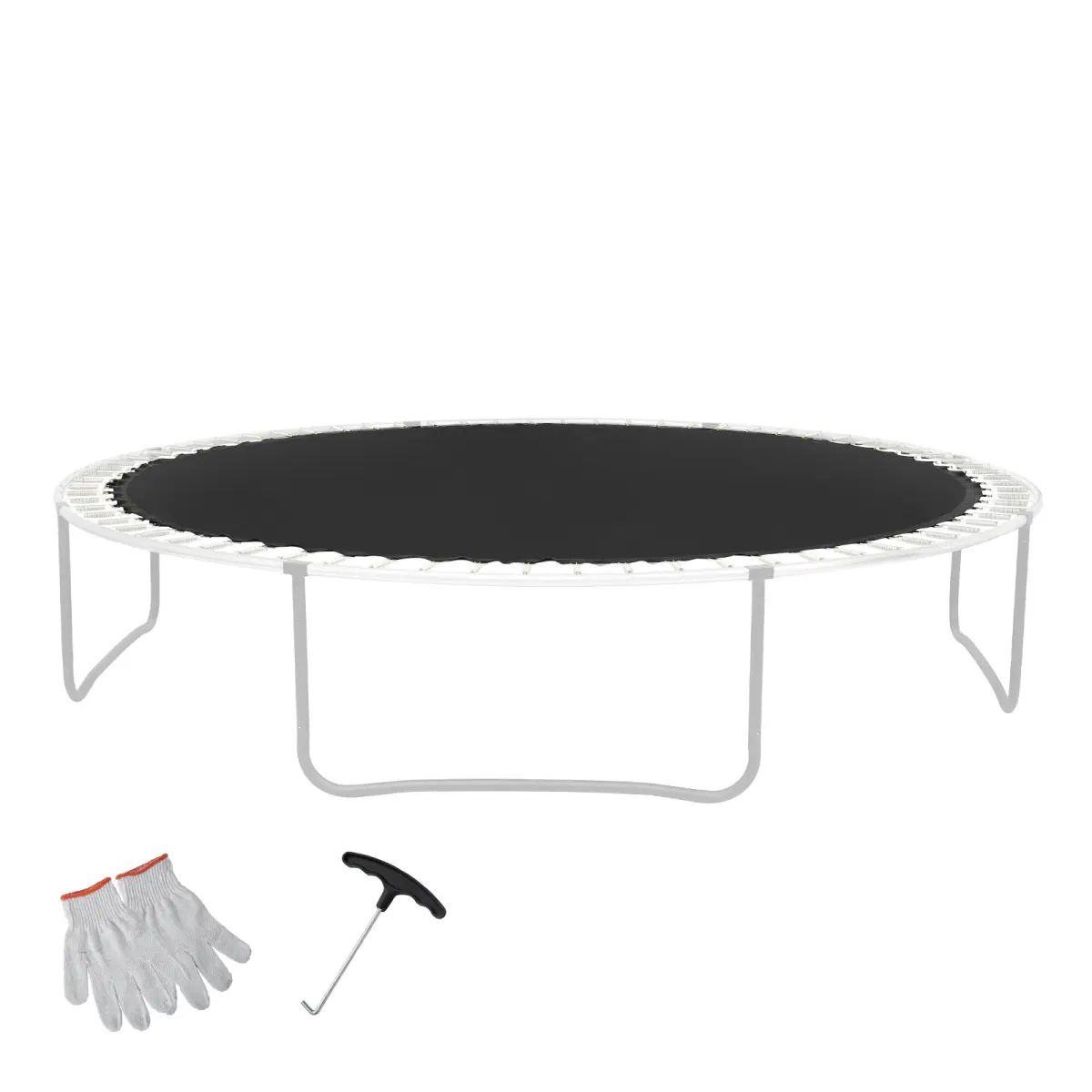 Fahuac Replacement Trampoline Mat for 12ft Frame, UV-Resistant Polypropylene with 72 Reinforced V-Rings, Anti-Slip Jumping Surface for 5.5" Springs, Easy DIY Install