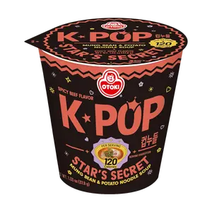 OTTOGI K-POP STAR'S SECRET Low-Calorie Spicy Beef Ramen 37.8g Non-Fried Green Bean Potato Noodles 120Kcal