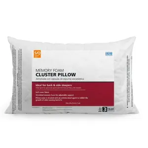 Soft Memory Foam Cluster Sleeping Pillow Standard Queen Size Supportive for All Sleep Positions Comfortable Durable Ergonomic