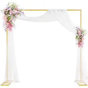Backdrop Stand 8ft x 8ft Gold Pipe and Drape Kit Backdrop Sand for Wedding Photobooth Exhibition Decoration