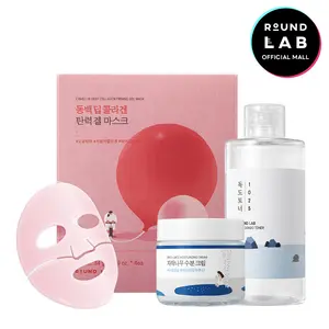 Glowy Nighttime Routine Trio (1025 Dokdo Toner 200ml, Camellia Deep Collagen Firming Gel Mask 34g, Birch Juice Moisturizing Cream 80ml) (collagen, face masks, moisturizing facial mask)