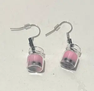 Pink Boba Earrings