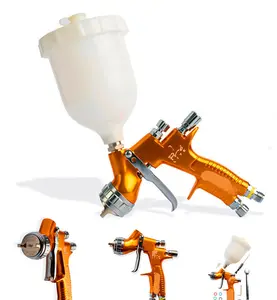 GTI PRO LITE TE20 Gold 1.3mm Spray Gun HVLP Gravity Feed Automotive Paint Sprayer Car Body Repair Tool