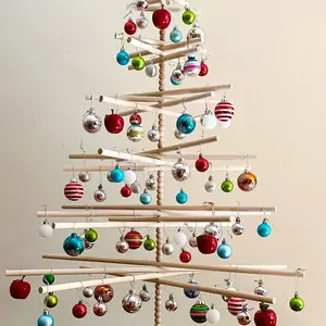 Beaded Heirloom Christmas Tree - Solid Wood 3FT-8FT Sizes with Choice of Base - Sturdy Holiday Decoration