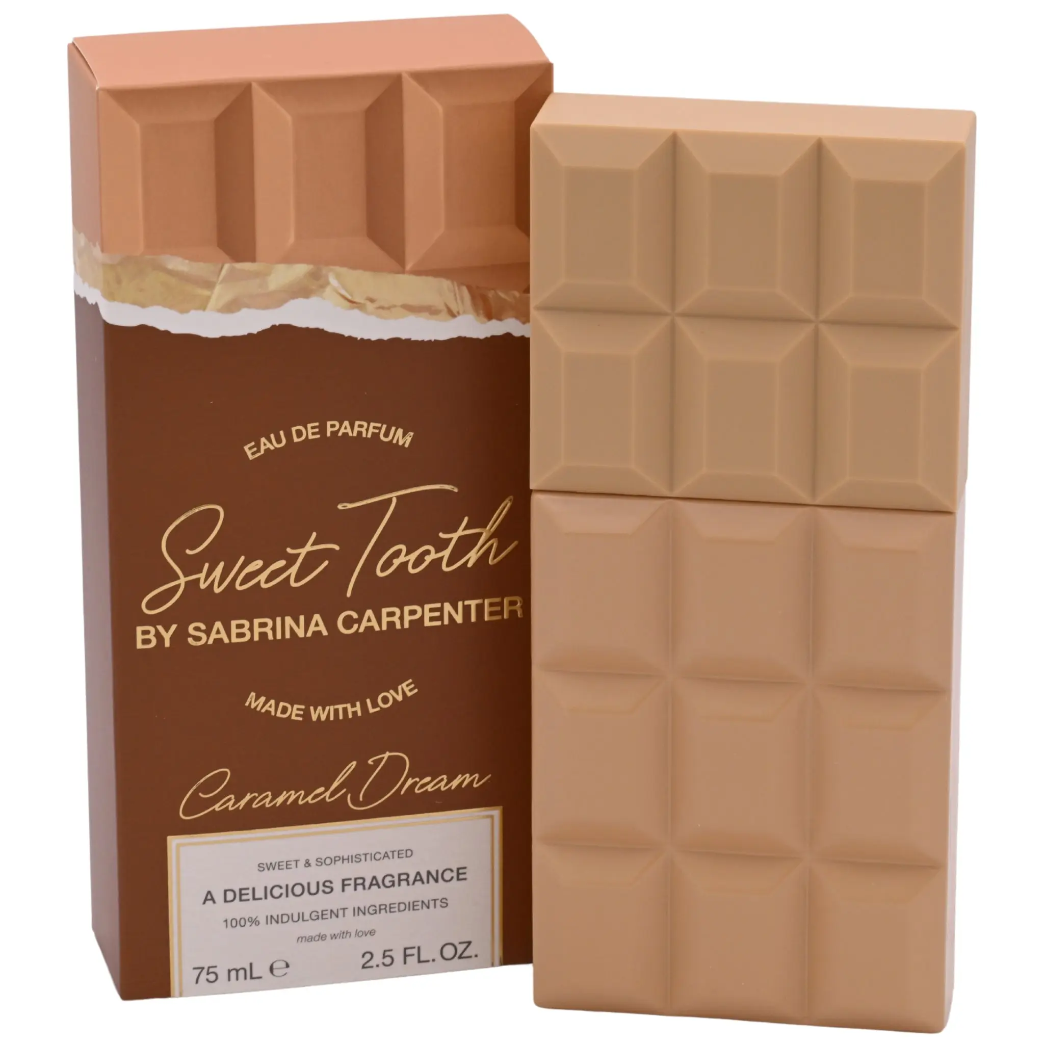 Sabrina Carpenter Sweet Tooth Caramel Dream Gourmand EDP Spray for Women, 2.5 oz (75ml) Creamy Gourmand Scent with Citrus & Musk, New in Box, 2 to 2.9 fl oz EDP Sprays, Gourmand Fragrance, Chocolate-Caramel