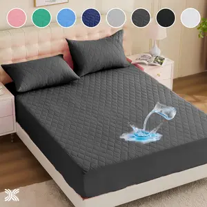 Waterproof Mattress Protector Set Soft Noiseless Deep Pocket 8 to 21 Inches Perfect for Kids Pets and Everyday Protection with Fitted Sheet and Pillowcases