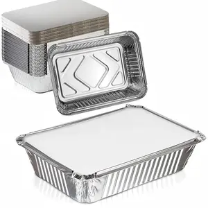 CHIPRISE 20-Piece Baking Pan Set, Kitchen Accessories Aluminum Trays with Lids (7.2“ x 5”) - Disposable Foil Trays with Paperboard Lids, Cookware, Heat-Resistant Aluminum Food Storage Containers - Mother's Day, Meal Prep & Freezing, Takeout, Lunch Boxes.