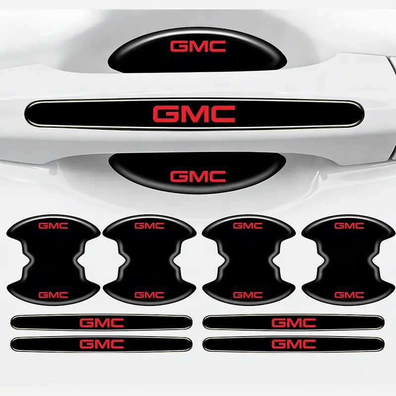 8-piece set for GMC car door handle covers, scratch-resistant door groove protection, suitable for GMC models, car accessories, car stickers, car decals