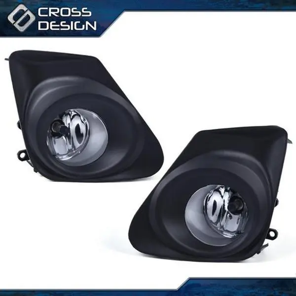 CROSSDESIGN Clear Bumper Front Fog Light +Switch+Wiring Fit For 2011-13 Toyota Corolla Ce Le Automotive Car Accessories