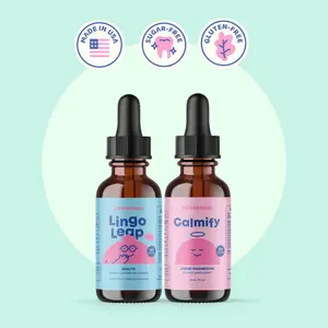 JoySpring Kids Bundle – LingoLeap Zeolite Drops with B Vitamins to Encourage Learning & Speech Development + Liquid Magnesium Citrate with Chamomile & Passion Flower for Gentle Calm Support