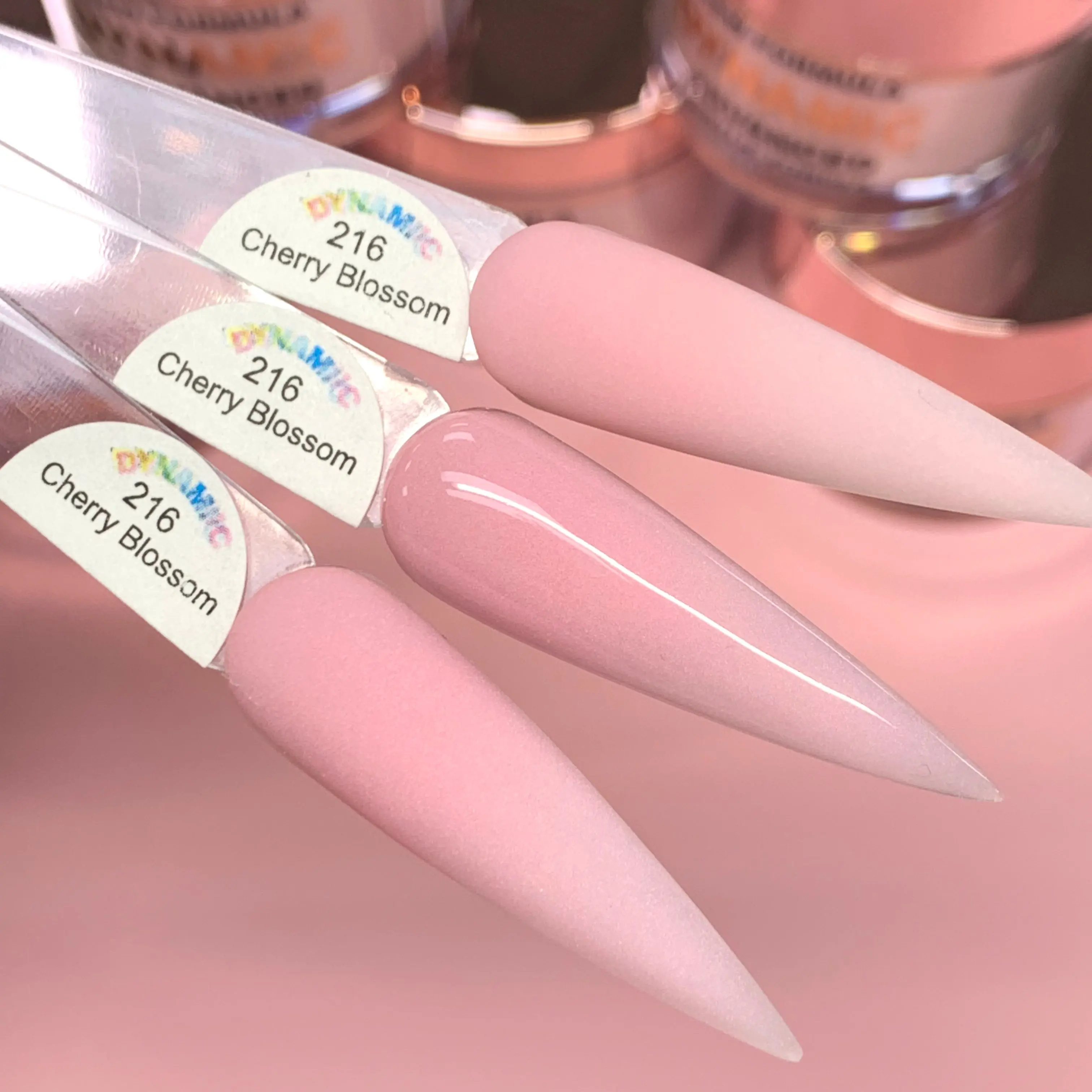 Cherry Blossom Nude Acrylic Powder (#216) bright pink acrylic for Pink & White Ombre nails