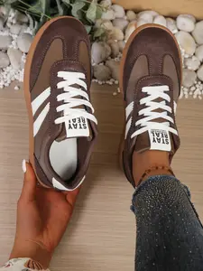 Women's Casual Shoes Spring & Fall Elegant Fashion Round Toe Low Top Lace-Up Versatile Outdoor Breathable Running Sneakers