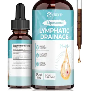 Grevip Liposomal Lymphatic Drainage Drops - 11 In 1 Organic Supplement with Burdock Root Echinacea Elderberry Calendula Cleavers Herb Dandelion Supports Lymphatic Health 2 FL.OZ Healthcare Natural