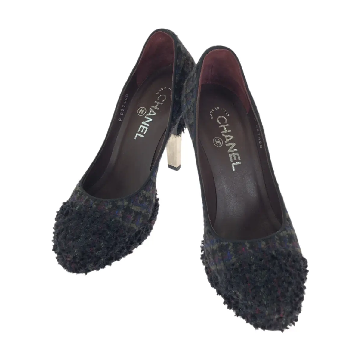 Pre-owned CHANEL Tweed Small Leather Goods pumps