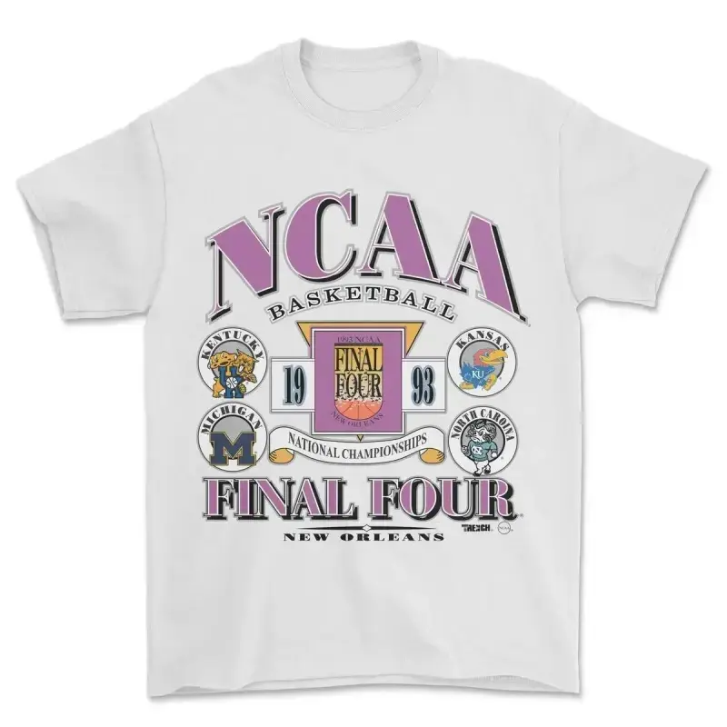 Vintage 1993 Final Four Basketball T-Shirt, Retro NCAA College Hoops Graphic Tee, 90s New Orleans Tournament Style Shirt, Classic March Madness Fan Gear, Must-Have 90s Sports Top