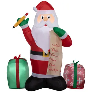 Christmas Airblown Inflatables Yard Decoration Santa Claus with Christmas List and Presents 4 Ft New Gemmy Industries
