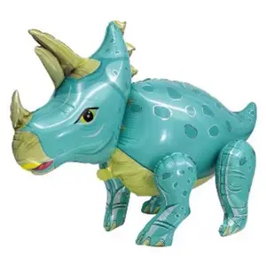 Teal Walking Dinosaur Balloon – Jumbo Foil Party Decor
