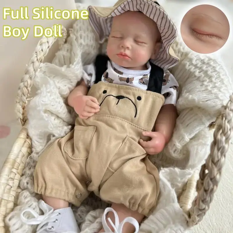 Otarddolls 18-Inch (45 cm) Full Body Solid Silicone Boy Doll, 2.7kg Waterproof Flexible Handmade DIY Painted Skin with Hat, Kids' Toy for Halloween & Gifts for Kids