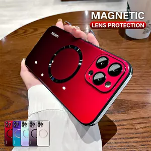 【Freeship】Magnetic Gradient Case with Full Camera Lens Protector For iPhone 17 16 15 14 13 12 Pro Max,Compatible with MagSafe Wireless Charging,Scratch Resistant Gradient Glass Hard Back Cover