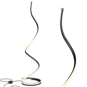 Brightech Allure - 32” Bright LED Spiral Lamp Gets Compliments - Modern Curved Pole Light for Bedrooms & Living Rooms - Floor Standing/End Table Lamp with Built in Dimmer Switch